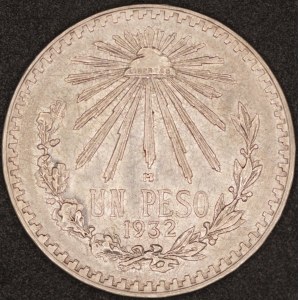 Mexico. 1932 1 Peso Silver