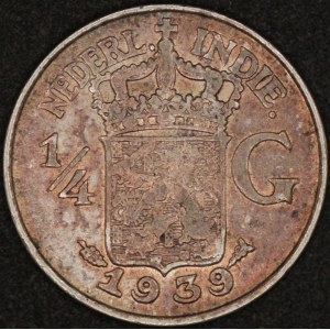 Netherlands East Indies. 1939 1/4 Gulden Silver