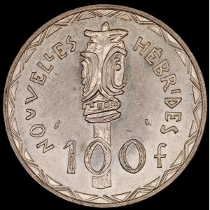 New Hebrides. 1966 100 Francs Silver
