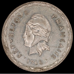 New Hebrides. 1966 100 Francs Silver