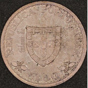 Portugal. 1960 5 Escudos Silver