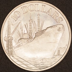 Singapore. 1977 10 Dollars Silver