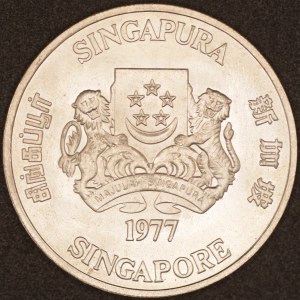 Singapore. 1977 10 Dollars Silver