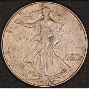 United States of America. 1942 1/2 Half Dollar Walking Liberty Silver