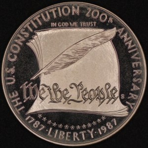 United States of America. 1987 1 Dollar Constitution Silver