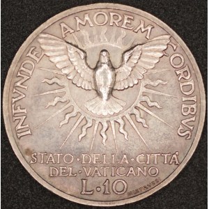 Vatican. 1939 10 Lire - Sede Vacante - Silver