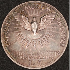 Vatican. 1939 5 Lire - Sede Vacante - Silver