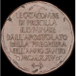 Italy. 1925 Medal Catacombs of Priscilla Bronze