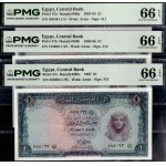 Egypt. 1 Pount 1961 1963 1967 - 3 Pieces All PMG 66 EPQ