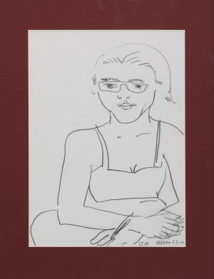 Edward DWURNIK (1943-2018), Portret Izy w okularach, 2004