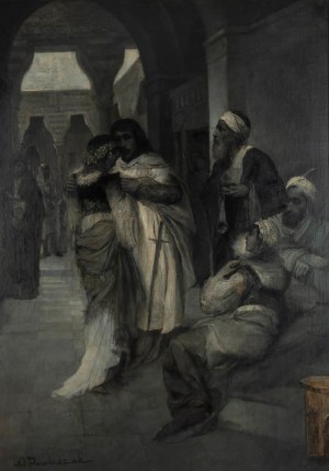 Wacław F. Pawliszak (1866 Warszawa - 1905 tamże), Sittah, Sułtan i Natan oraz Recha, około 1880-1886 r.