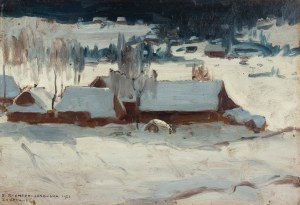 Bronisława Rychter-Janowska (1868 Kraków - 1953 tamże), Zakopane - Chaty w śniegu pod słońce, 1922 r.
