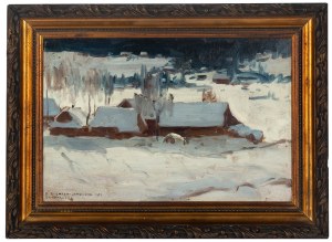 Bronisława Rychter-Janowska (1868 Kraków - 1953 tamże), Zakopane - Chaty w śniegu pod słońce, 1922 r.