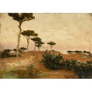 Iwan Trusz (1869 Wysocko – 1940 Lemberg), Landschaft mit Pinien