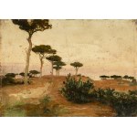 Iwan Trusz (1869 Wysocko - 1940 Lwów), Pejzaż z piniami