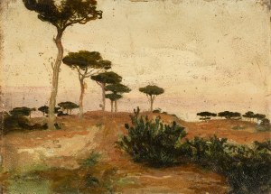 Iwan Trusz (1869 Wysocko - 1940 Lwów), Pejzaż z piniami
