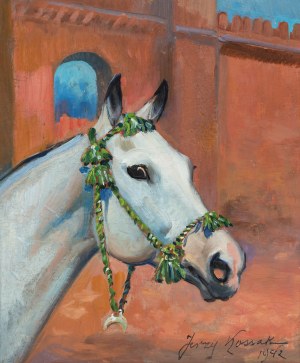 Jerzy Kossak (1886 Kraków - 1955 tamże), Głowa konia arabskiego, 1942 r.