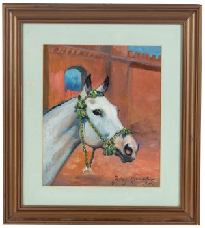 Jerzy Kossak (1886 Kraków - 1955 tamże), Głowa konia arabskiego, 1942 r.