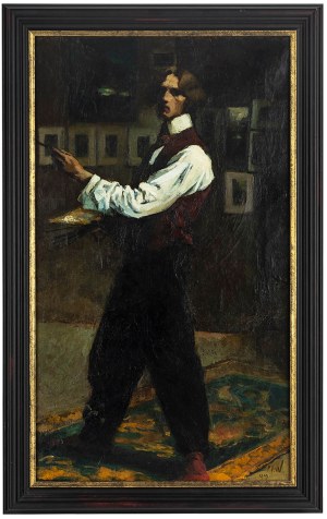 Marian Wawrzeniecki (1863 Warszawa -1943 Poznań), Autoportret z paletą, 1899 r.