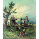 Franciszek Kostrzewski (1826 Warszawa - 1911 tamże), Pogawędka przy płocie
