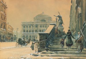 Władysław Chmieliński (1911 Warszawa - 1979 tamże), Widok na Pałac Staszica w Warszawie
