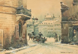 Władysław Chmieliński (1911 Warszawa - 1979 tamże), Widok na Stary Rynek w Warszawie