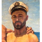 UNIDENTIFIED SIGNATURE, two figures in a boat.