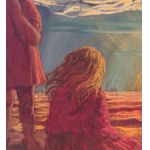 E. Matera, two figures with sunset - E. Matera