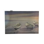 UNIDENTIFIED SIGNATURE, seascape with boats on dry land