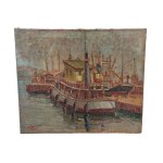 UNIDENTIFIED SIGNATURE, view of a seascape with boats