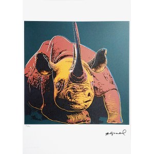 Andy Warhol (1928 - 1987), Schwarzes Nashorn, aus der Serie Bedrohte Arten.