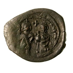 Byzanc, Konstantinopol, Herakleios a Herakleios Konstantin, follis (629–630 n. l.) (702)