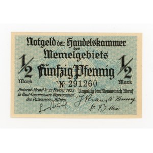 Litwa, Memel, Kłajpeda 1/2 marki 1922 (206)