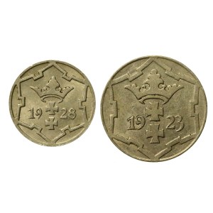 Free City of Gdańsk, set of 5- and 10-fenig coins, 1923–1928. Total: 2 pieces (1158)