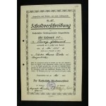 Langenbielau/Bielawa, Catholic Parish of Bielawa, 6% promissory note for 40 Gmk from 1928 (317a)