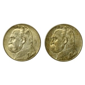 Second Polish Republic, set of 10 zlotych coins, 1935–1936, Piłsudski. Total: 2 pieces. (1164)
