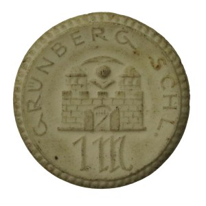 Zielona Góra/Gruenberg Schl.; 1 Mk; 1922. White porcelain (419)