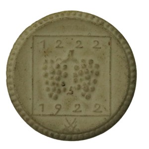 Zielona Góra/Gruenberg Schl.; 1 Mk; 1922. White porcelain (419)