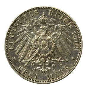 Germany, Saxony, 3 marks, 1909 (690)