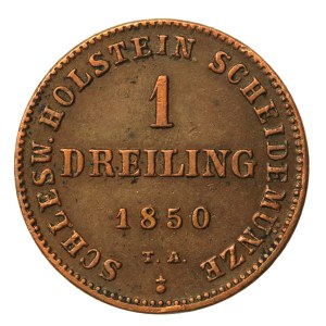 Germany, Duchy of Schleswig-Holstein, Christian VII, 1 Sechsling, Altona, 1850 TA (1008)