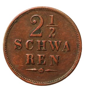 Niemcy, Brema, 2 1/2 schwaren, 1853 (1011)