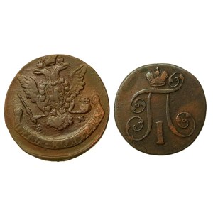 Russie, ensemble de pièces en cuivre datant de 1771 et 1801. 2 pièces au total (1030)