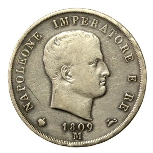 Italy, Napoleon, 5 lire, 1809, Milan (1058)