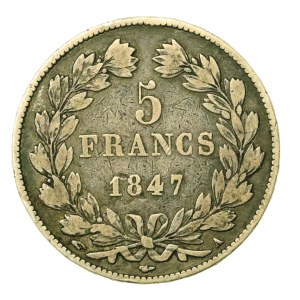 France, Louis-Philippe Ier, 5 francs 1847, Paris (1078)