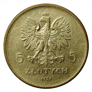 Second Polish Republic, 5 zlotych, 1928, Warsaw, Nike (1142)