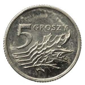 ALUMINUM TRIAL COIN, Third Republic of Poland, 5 groszy, 2006. Very rare (1,635)