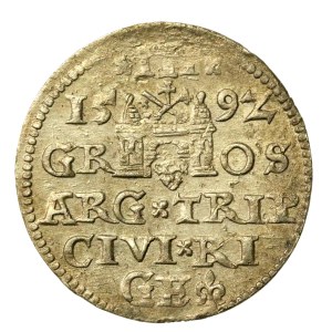 Zygmunt III Waza, Trojak 1592, Ryga (1647)