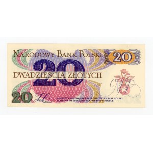 Solidarity, 20 zlotych, 1982, M – red postmark (1574)