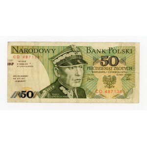 People's Republic of Poland, 50 złotych, 1982, CD, postmark: FREE THE POLITICAL PRISONERS (1578)