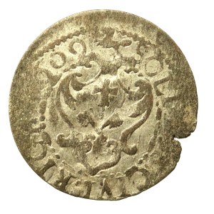 Sigismund III Vasa, Szeląg 1610, Riga – 1609, narrow monogram – very rare (1743)